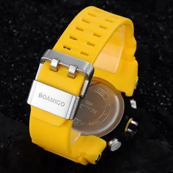 Muži Športové Hodinky BOAMIGO Značky Digitálny LED Quartz Gumy Vojenské náramkové hodinky Vodotesné Analógový Muž Hodiny Relogio Masculino