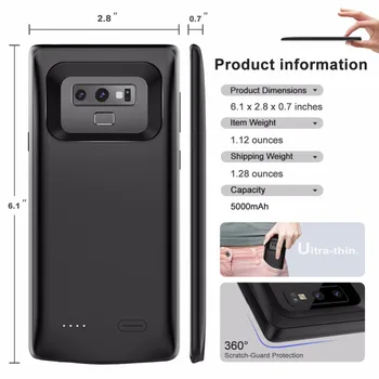 Nabíjateľná Tenké pre Samsung Poznámku 8 9 10 Nové Batérie puzdro pre Samsung Galaxy Note 8 9 10 Späť Externé Napájanie Banka Batérie Prípade
