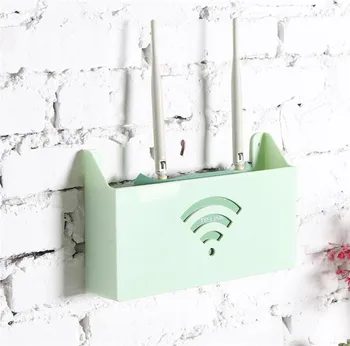 Montáž na stenu Router Úložný Box Wifi Polica Box, Držiak na Stene Visí Plug Doska Držiak Kábla Skladovanie Organizátor