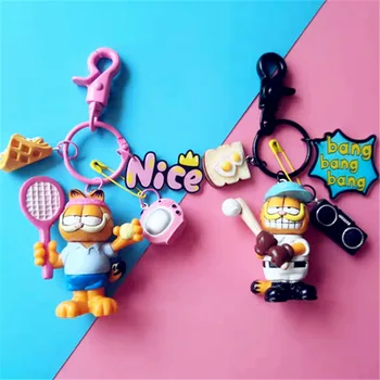 Krásne Kreslené Garfield Baseball, Tenis Modelovanie Obrázok Bábika Keychain Pre Deti Hračka Ženy Taška Prívesok Dekorácie KeyRing 2020 Hot