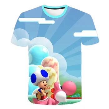 Super Mario tričko pre Baby Chlapci T-shirt Girs Oblečenie Mládež tričko Fashion Cartoon Tričko Deti Krátke Rukávy Deti Oblečenie