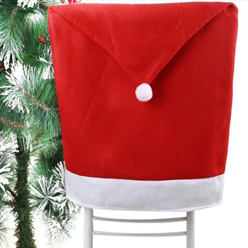 6pcs Nastaviť Vianočné Stoličky Zadný Kryt decoracion navidad Santa Doložka Red Hat Vianočné Dekorácie pre Domov Nový Rok Dekorácie