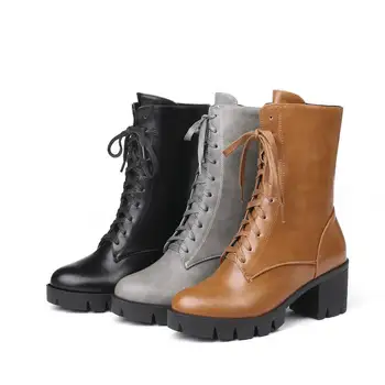 MORAZORA 2020 nový štýl členková obuv pre ženy kolo prst jeseň zimné topánky na zips čipky platformu topánky punk topánky žena