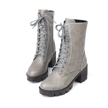 MORAZORA 2020 nový štýl členková obuv pre ženy kolo prst jeseň zimné topánky na zips čipky platformu topánky punk topánky žena
