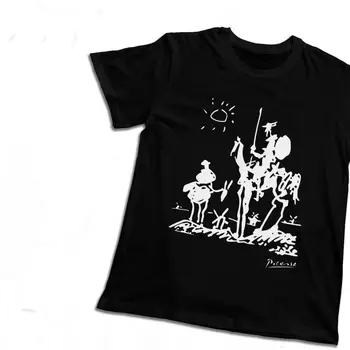 Čistá Bavlna Picasso Umenie Maľba Človeka T-Shirt Rytier Don quijote de Čaj Pre Človeka Streetwear Pekné Klasické Kola Krku Camiseta
