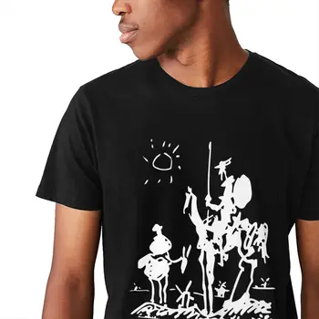 Čistá Bavlna Picasso Umenie Maľba Človeka T-Shirt Rytier Don quijote de Čaj Pre Človeka Streetwear Pekné Klasické Kola Krku Camiseta