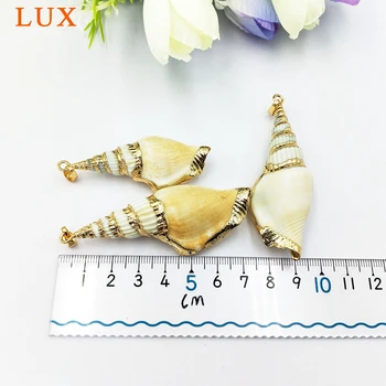 Móda Krásne Shell Conch Prívesok korálky zlatá farba á veľký morský slimák na Výrobu Náhrdelníkov šperky