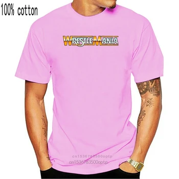 Móda Tee WrestleMania Logo Lete Krátky Rukáv, golier Posádky Krku pánske Tričká ženy tričko