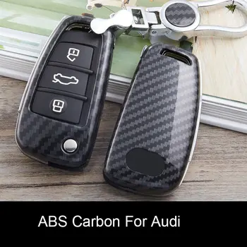 Auto Tlačidlo puzdro Carbon Fiber Pre Audi A3, A4 A4L B5 B6 B7 B8 B9 A5 A6 A6L C5 C6 Q3 Q5 Q7 S5 S7 RS3 TT Car key Shell Protecor