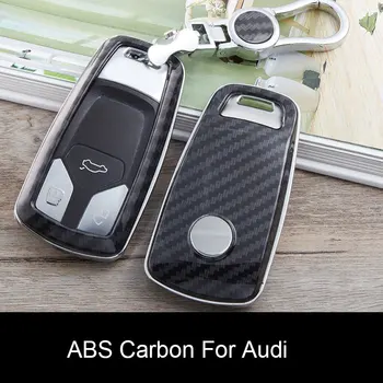 Auto Tlačidlo puzdro Carbon Fiber Pre Audi A3, A4 A4L B5 B6 B7 B8 B9 A5 A6 A6L C5 C6 Q3 Q5 Q7 S5 S7 RS3 TT Car key Shell Protecor