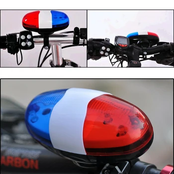 Francúzske Farby 6 LED 4 Tón Požičovňa Horn Svetlo na Bicykel Hovor VIEDOL Motocykel Polícia Svetlo Elektronické Hlasné Sirény Cyklistické Doplnky