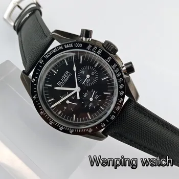 Móda Hot Predaj 40 mm bliger black sterilné ciferník z nerezovej ocele deň týždňa indikátor Mechanické automatické pánske hodinky