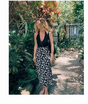Ochrnutú anglicko vintage kvetinový tlač aline INY blogger oblečenie letné midi sukne ženy faldas mujer moda 2020 dlhé sukne dámske