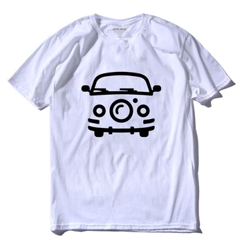 COOLMIND CA0103A bavlna letné tee košele lete auto tlač mužov tričko bežné krátke rukáv Tričko o-neck t-shirt muž pthd