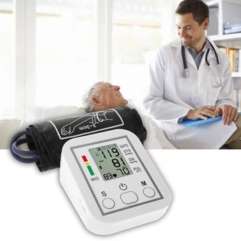 Prenosné Domácnosti Rameno Kapela Typ Sphygmomanometer Krvný Tlak Monitor LCD Tonometer Presné Meranie Krvného Tlaku