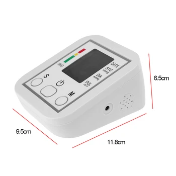 Prenosné Domácnosti Rameno Kapela Typ Sphygmomanometer Krvný Tlak Monitor LCD Tonometer Presné Meranie Krvného Tlaku