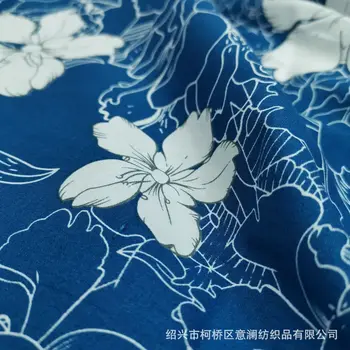 Bavlna Popelín Line Kvet Tlač Oblečenie Handričkou Domáce Dekorácie DIY Materiál na Šitie Textílie