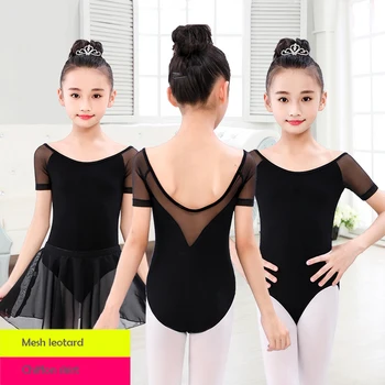 Balet obleky pre dievčatá tanečné šaty black šifón sukne deti oka trikot balet trikot dievčatá