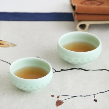 Jeden pohár porcelánu longquan celadon Čínske kungfu šálku čaju tvorivé lotosový kvet úľavu pohár pre Pu ' er, čaj 50ml master šálka čaju
