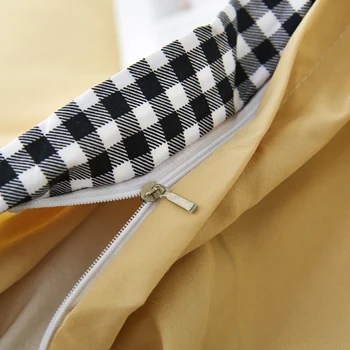 Svetlo žltá posteľná bielizeň nastaviť soft polyester perinu nastaviť 4pcs/set home posteľná bielizeň nastaviť obliečky pre Dospelých plochý list obliečka na vankúš