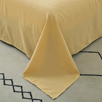 Svetlo žltá posteľná bielizeň nastaviť soft polyester perinu nastaviť 4pcs/set home posteľná bielizeň nastaviť obliečky pre Dospelých plochý list obliečka na vankúš
