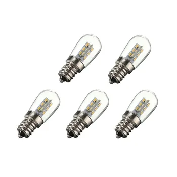 5 ks/veľa E12 LED Žiarovka 2W AC220V 3014SMD 24LED Sklenený Tieň, Žiarovka Teplá/Studená Biela Pre Šijací Stroj Chladnička