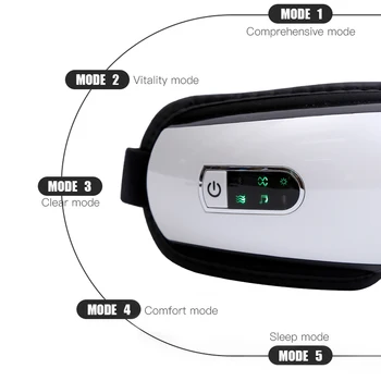 Dvojité Airbag, Elektrické Oko Masér Bluetooth Hudby Smart Tlak Vzduchu Masér Piatich Režimov Infračervené Vykurovanie Masážne Okuliare