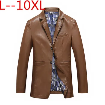 Plus veľkosť 10XL 8XL 6XL pánske kabáty, pánske zvýšiť veľkosť kabát, kožená bunda, rekreačné business mužov nosiť kabát