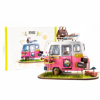 Robotime DIY Doll House s Nábytku, Drevených Miniatúr Dom, Bábiky, Hračky pre Deti, Dievča Darček DGM04