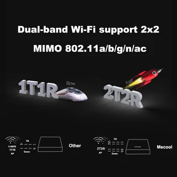 Amlogic S905X3 Mecool K5 DVB-S2 a DVB-T2 Android 9.0 Quad Core 2 GB, 16 GB DVB T2, S2 4K Media player Dual Wifi PVR Nahrávanie TV Box