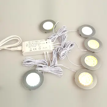 LED Skryté Skrinky Svetlo Šatník Svetlo Kolo LED Predviesť Svietidlo Zapustené Downlight 12V Koncové Kovanie pre Výkladná Skriňa