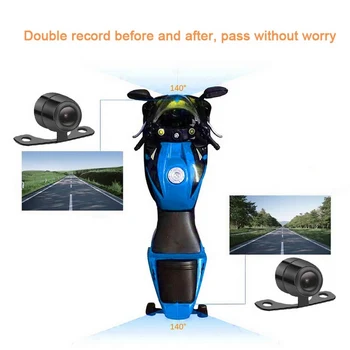 Plné Telo Vodotesný Motocykel Fotoaparát Záznamník Predné a Zadné Duálny Objektív Full HD Motocykel DVR Dash Cam Cámara Moto Hot Predaj