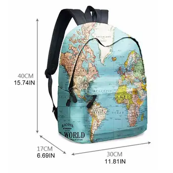 2020 Nové 2ks Mape Sveta Tlač Batoh Notebook Daypack Bookbag s peračník Set Cestovné Daypack Študentský Batoh