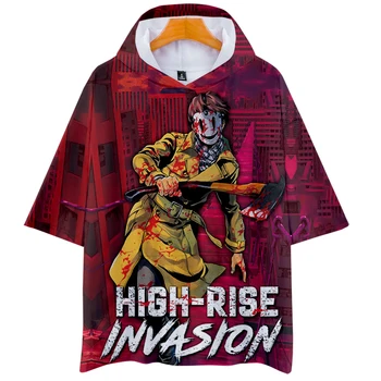 High-Vzostup Invázie 3D Vytlačené Kapucí T-shirts Ženy/Muži Móda Letné Krátke Rukáv Tričko Hot Predaj Streetwear Oblečenia