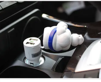 Roztomilé Biele Bábika Auto Dekorácie USB vozidla nabíjačku Auto-Styling auto príslušenstvo