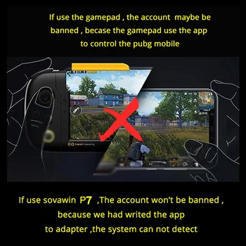 Sovawin P7 PUBG Mobile Controller Herné Klávesnice, Myši Converter PUBG Gamepad Bluetooth Pre iPhone Android PC Plug and play