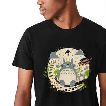 O-krku Môj Sused Totoro Čarovnom Lese T Shirt Blázon Pre Človeka Prírodnej Bavlny La Camiseta Veľká Veľkosť