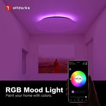 OFFDARKS Smart LED Stropné svietidlo WIFI Hlasové Ovládanie Bluetooth Reproduktor APLIKÁCIE, Diaľkové Ovládanie, Spálne, Kuchyne, Hudba Stropné lampy