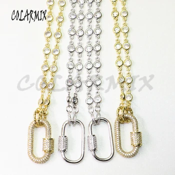 5strands spona prívesky, náhrdelníky skrutku spona prívesky s kryštálmi reťazca náhrdelník pre ženy módne šperky 7172