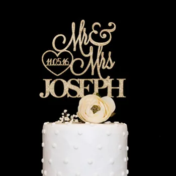 Prispôsobený drevené akryl svadobnú tortu vňaťou s láskou dátum Osobné svadobnú tortu s vňaťou priezvisko Svadobnú tortu vňaťou