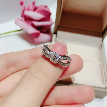 Romantický Infinity Prst Prstene pre Ženy, Dievča s Luxusné Zirconia Zásnubné Prstene Krištáľové Šperky pre Svadobné Party Darček