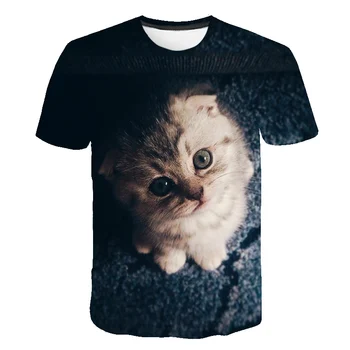 2020 cute cat 3D T-Shirt Lete zábavné dieťa Tlačiť Bežné Harajuku Oblečenie Číne Top chlapcov, oblečenie, Streetwear deti oblečenie móda
