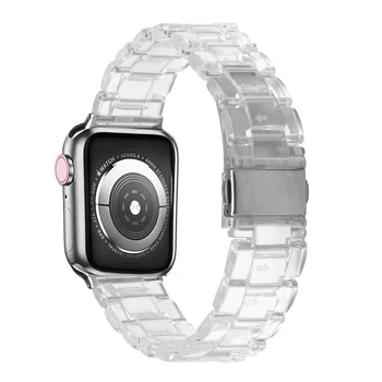Transparentné Popruh pre Apple Hodinky kapela 40 mm 44 mm iWatch kapela 38mm 42mm Pás Živice Náramok Apple hodinky series 5 4 3 38 42 44 mm