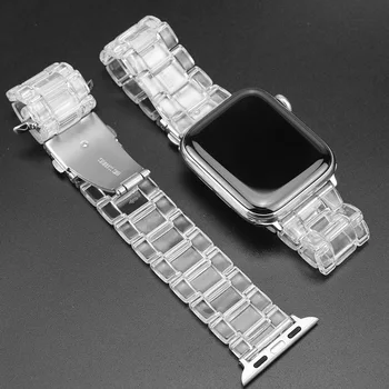Transparentné Popruh pre Apple Hodinky kapela 40 mm 44 mm iWatch kapela 38mm 42mm Pás Živice Náramok Apple hodinky series 5 4 3 38 42 44 mm