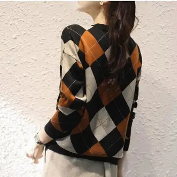 Slim rozstrapatené all-zápas pletenie college jeseň a v zime new age-zníženie dlhým rukávom sveter klesnutie tričko kórejský top ženy