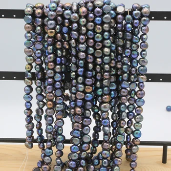 BaroqueOnly tri farebné barokový perličiek string vysoko kvalitné reálne sladkovodné perly 9-10 mm pre módne šperky DIY tvorby