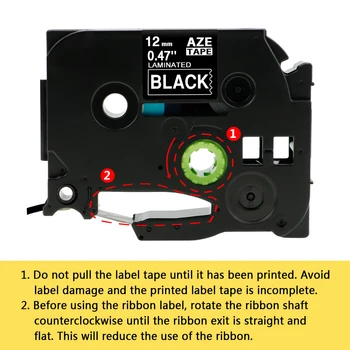 5Pack Štítok Pásky, Kompatibilné pre Brother P-touch Páska 12mm Biela na Čiernej pre Brother TZ Pásky Tze-335 TZe335 štítok tlačiareň