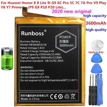 3600mAh Nový, Originálny HB366481ECW Batériu Pre Huawei Y6 Prime 2018 ATU-L30 ATU-L31 ATU-L42 Česť 7A Pro AUM-AL29 AUM AL29 + nástroje