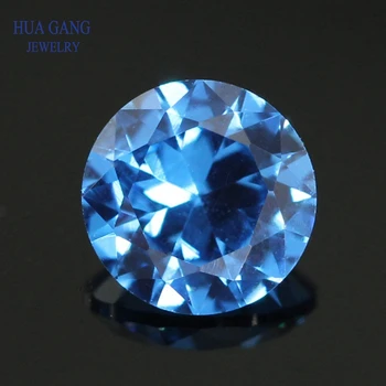 119# Dekorácie Syntetické Spinelovou Kameň Farebné Svetlo Modrý Kameň 0.8-10 mm Veľkoobchod Kolo Skvelý Strih Drahokamy Pre Šperky