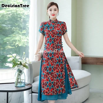 2021 vietnam aodai čínske tradičné čínske šaty šaty qipao dlho čínsky cheongsam šaty chinoise moderné cheongsam šaty